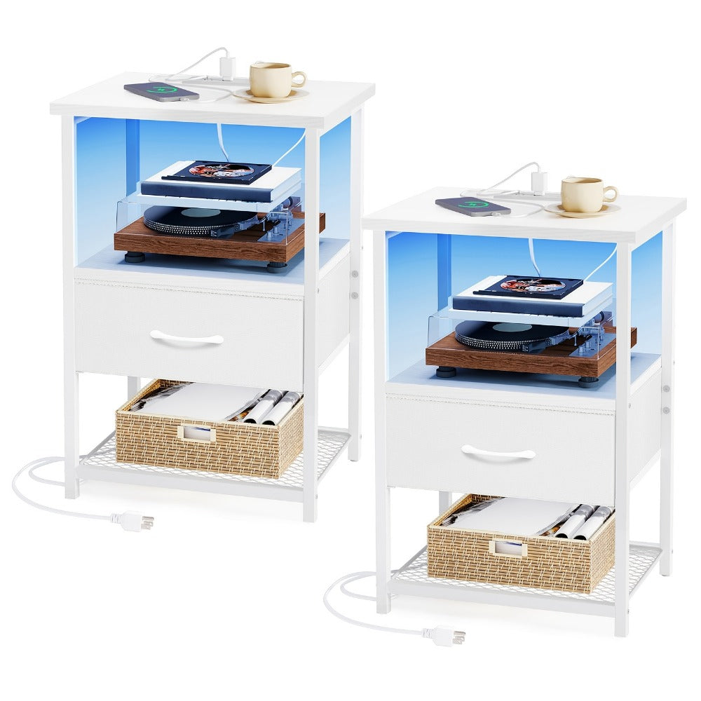 Fabric Nightstand, Bedside Storage Table for Practical Everyday Home Use in Bedroom detail image - detail view 5