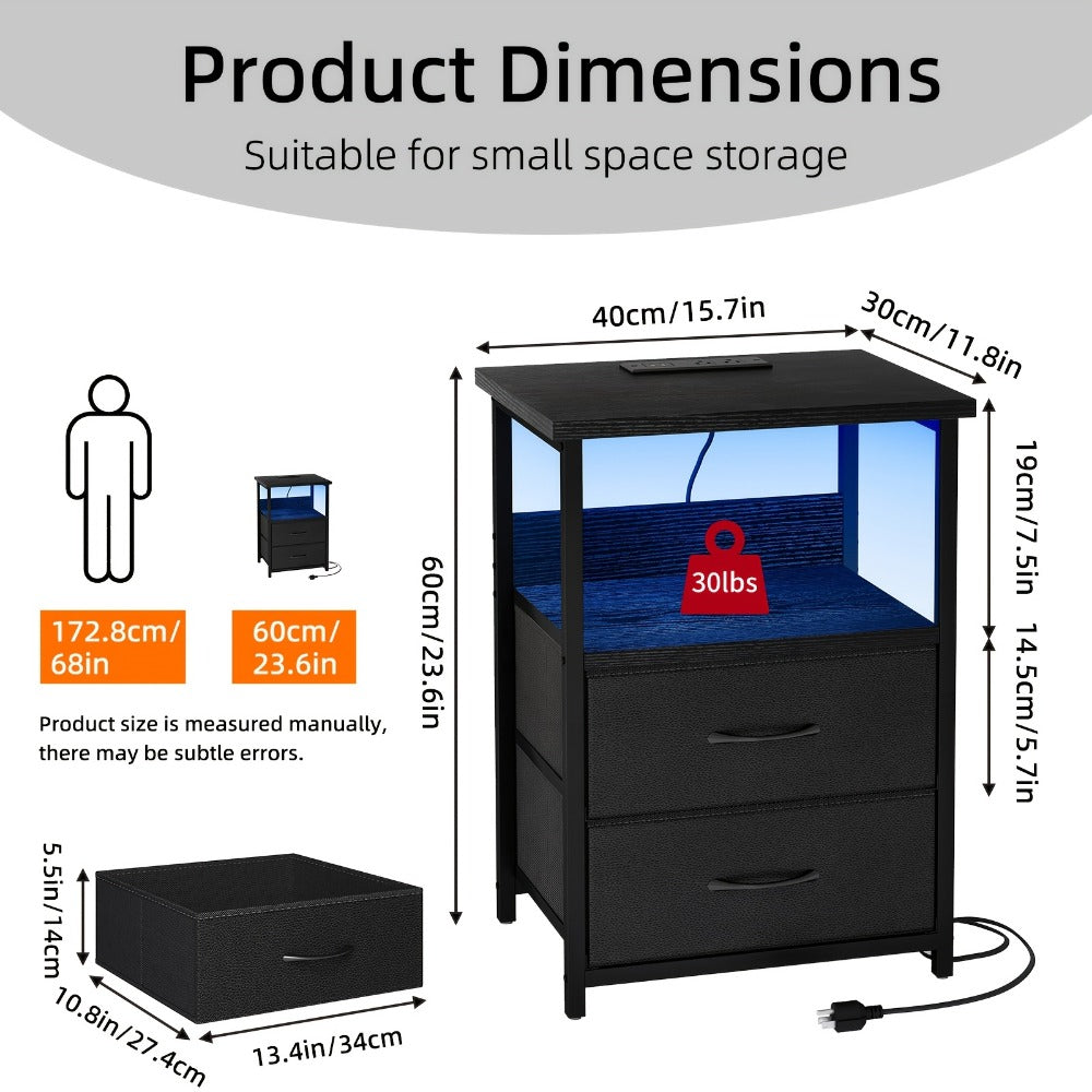 Fabric Nightstand, Bedside Storage Table for Practical Everyday Home Use in Bedroom detail image - detail view 7