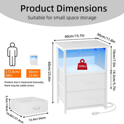 Nightstands shown in the White, 1pc option
