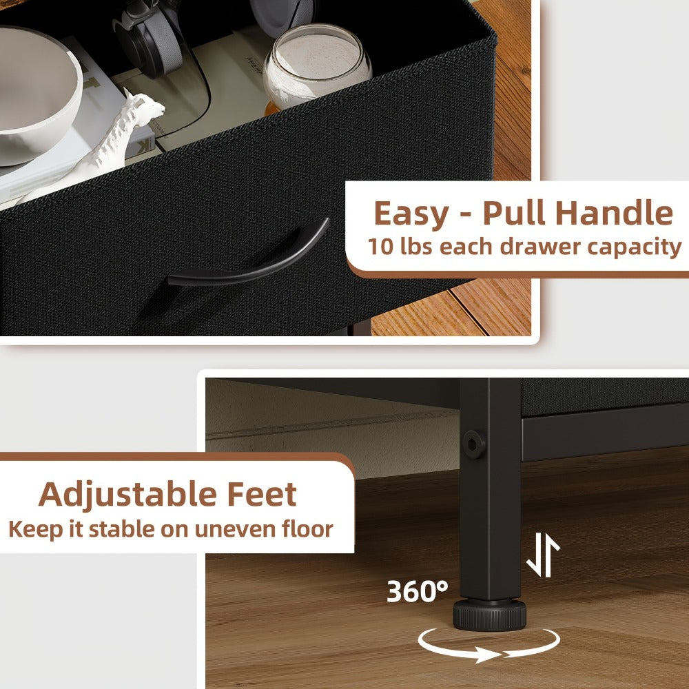 Fabric Nightstand with Multiple Color Options, Bedside Table for Bedroom detail image - detail view 11