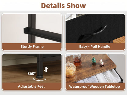 Fabric Nightstand with Multiple Color Options, Bedside Table for Bedroom detail image - detail view 20