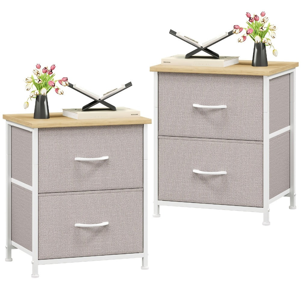 Fabric Nightstand with Multiple Color Options, Bedside Table for Bedroom detail image - detail view 9