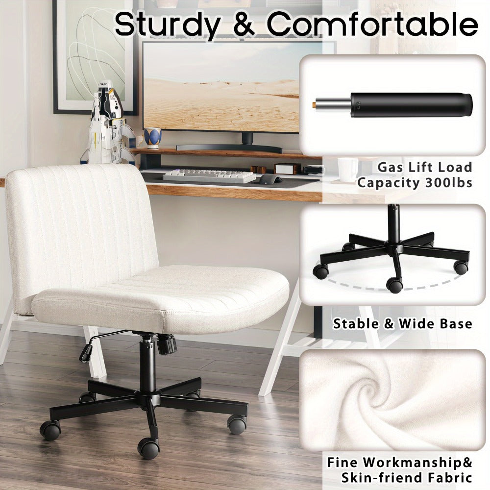 Fabric Office Chair with Cross-Legged Seat and Rolling Wheels detail image - detail view 10