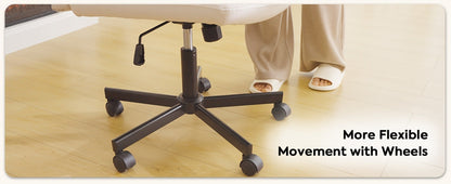 Fabric Office Chair with Cross-Legged Seat and Rolling Wheels detail image - detail view 16