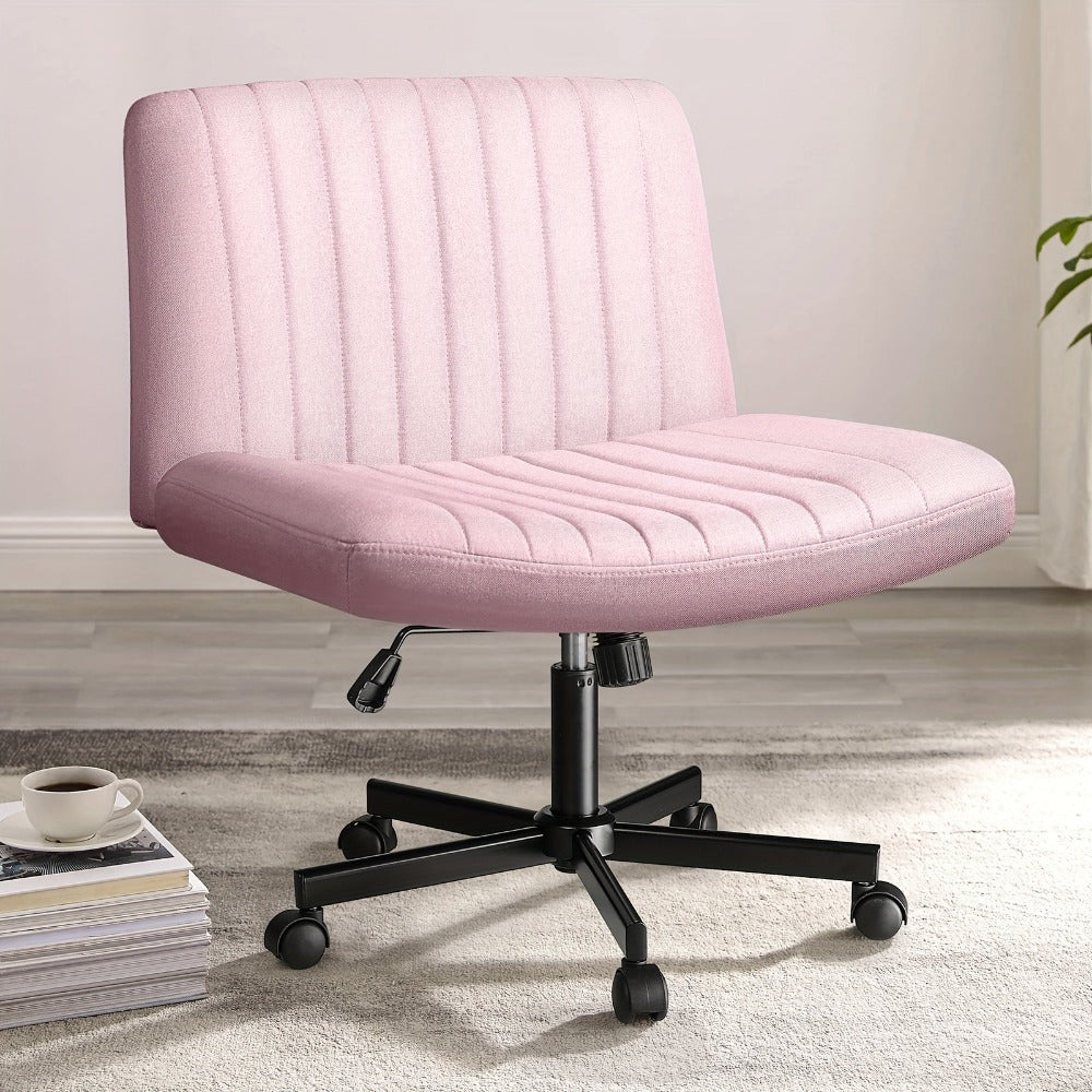 Fabric Office Chair with Cross-Legged Seat and Rolling Wheels detail image - detail view 3