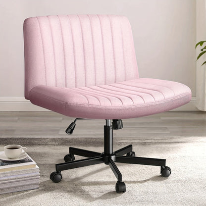 Fabric Office Chair with Cross-Legged Seat and Rolling Wheels detail image - detail view 3