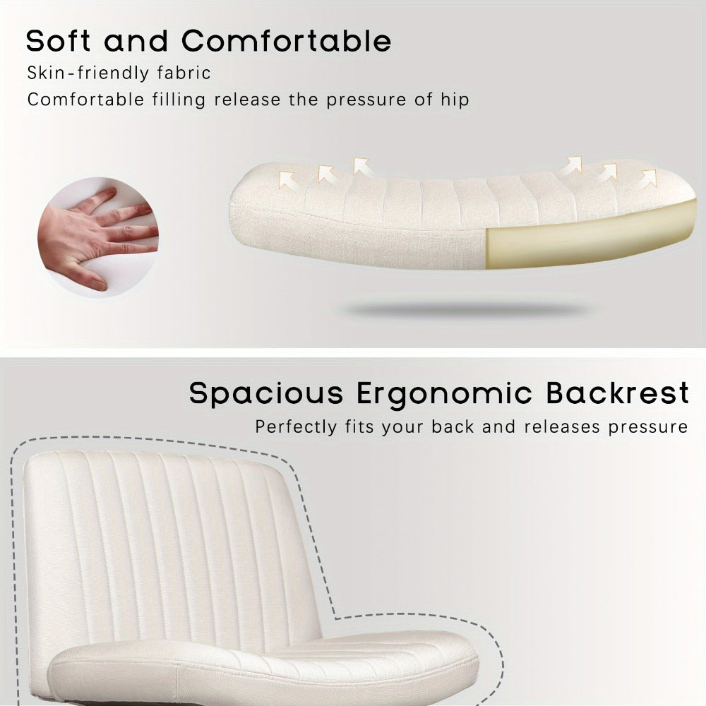 Fabric Office Chair with Cross-Legged Seat and Rolling Wheels detail image - detail view 8