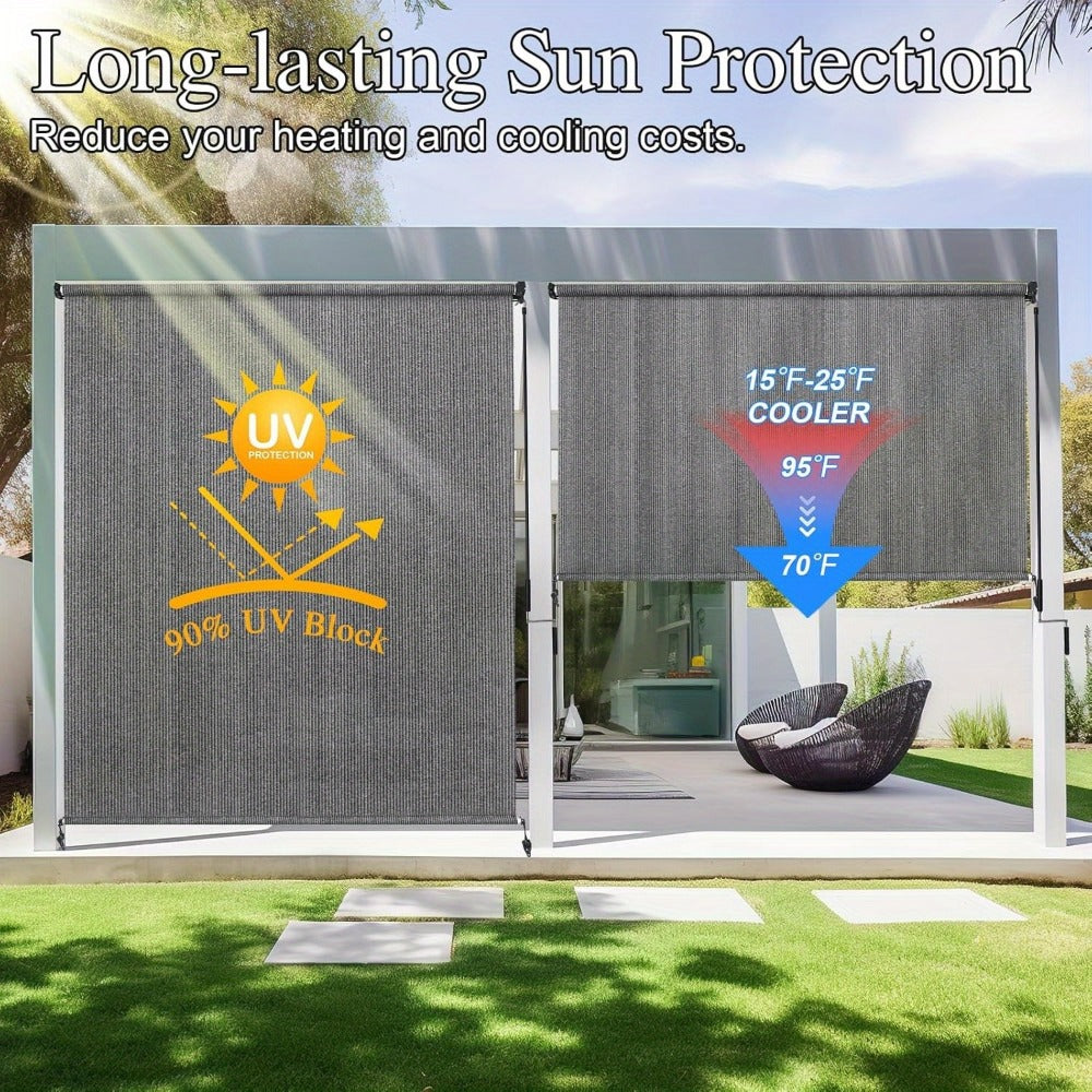 Fabric Outdoor Patio Roller Shade with Multiple Color Options and Added Privacy detail image - detail view 10