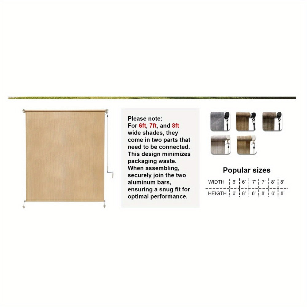 Fabric Outdoor Patio Roller Shade with Multiple Color Options and Added Privacy detail image - detail view 13