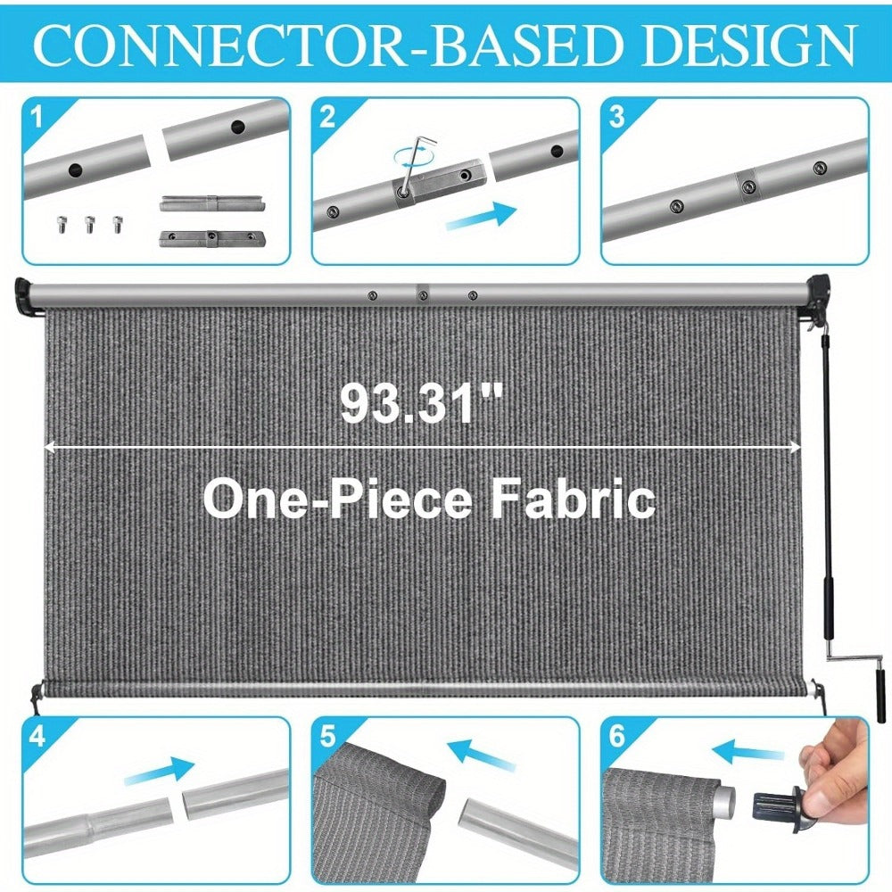 Fabric Outdoor Patio Roller Shade with Multiple Color Options and Added Privacy detail image - detail view 15