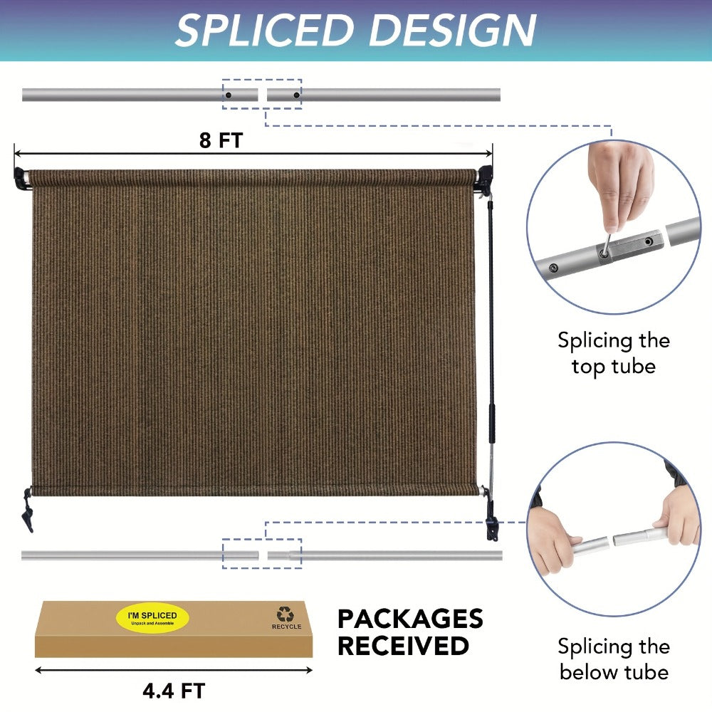 Fabric Outdoor Patio Roller Shade with Multiple Color Options and Added Privacy detail image