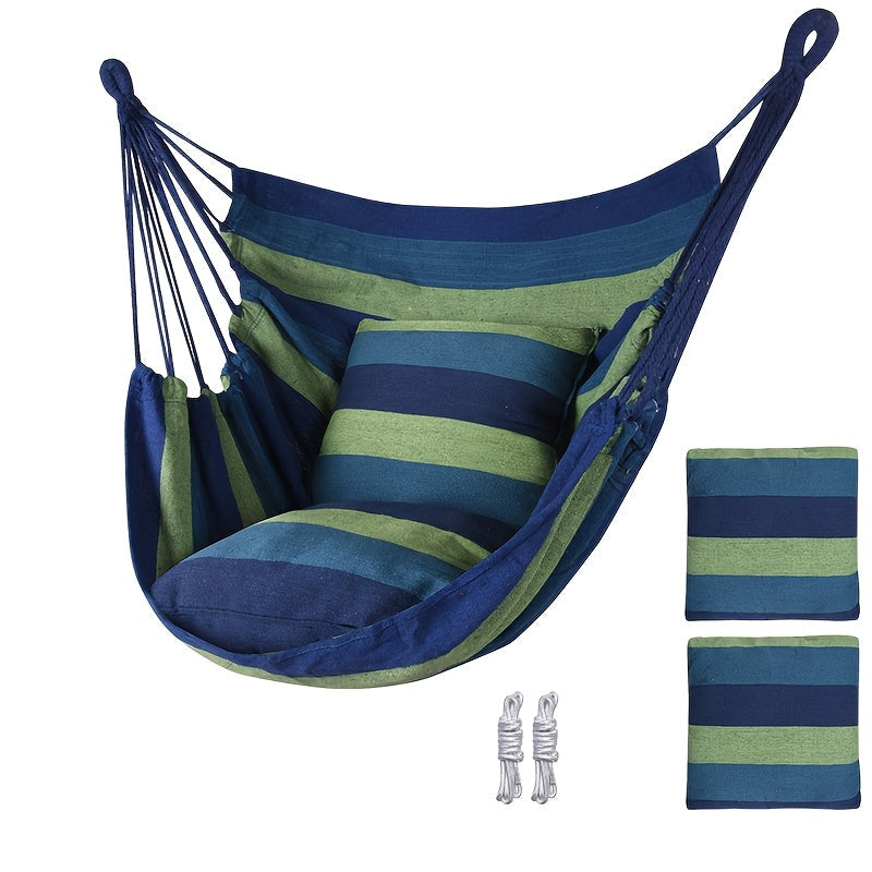 Swing Chair shown in the Blue + Cushion *2 option