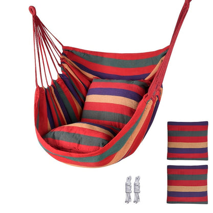 Swing Chair shown in the Red + Cushion *2 option
