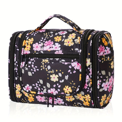 Toiletry Bag Hanging Multi-Pocket Shower Organizer with Metal Hook, Carry Handle and Seven Print Options