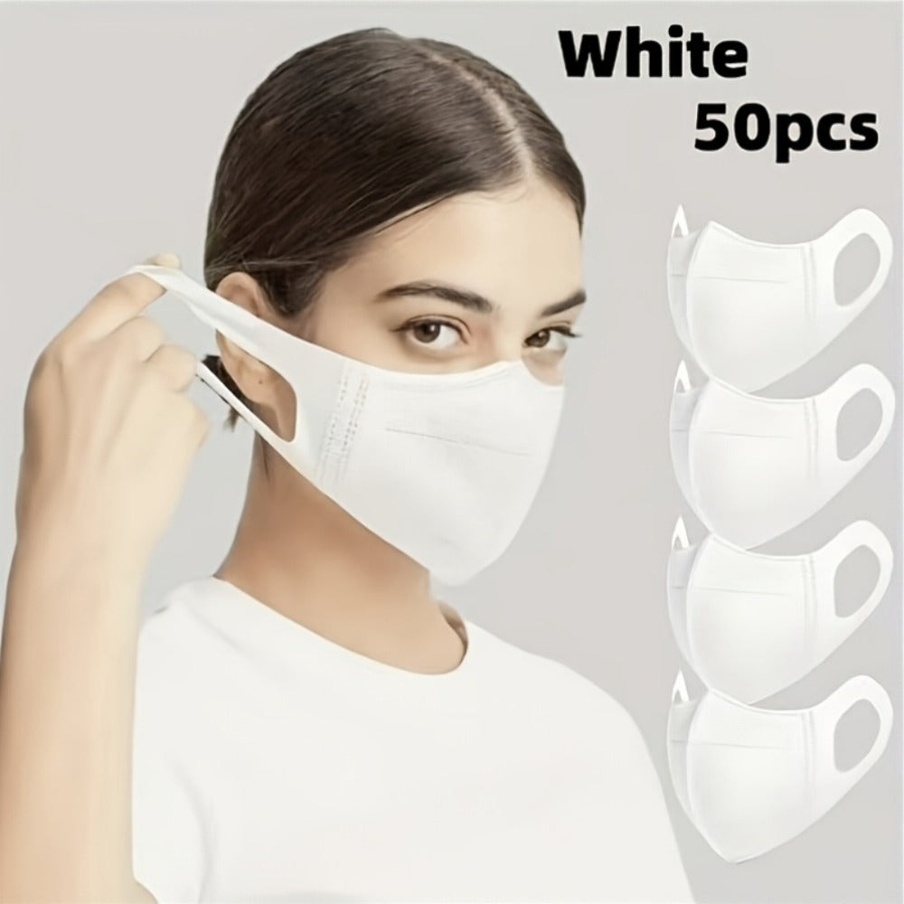 Face Mask - Disposable 50 Pack Breathable Wide Ear Loops Individually Wrapped Fashion - product detail view 6
