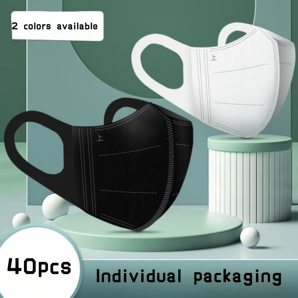 Face Mask - Disposable 50 Pack Breathable Wide Ear Loops Individually Wrapped Fashion - product detail view 12