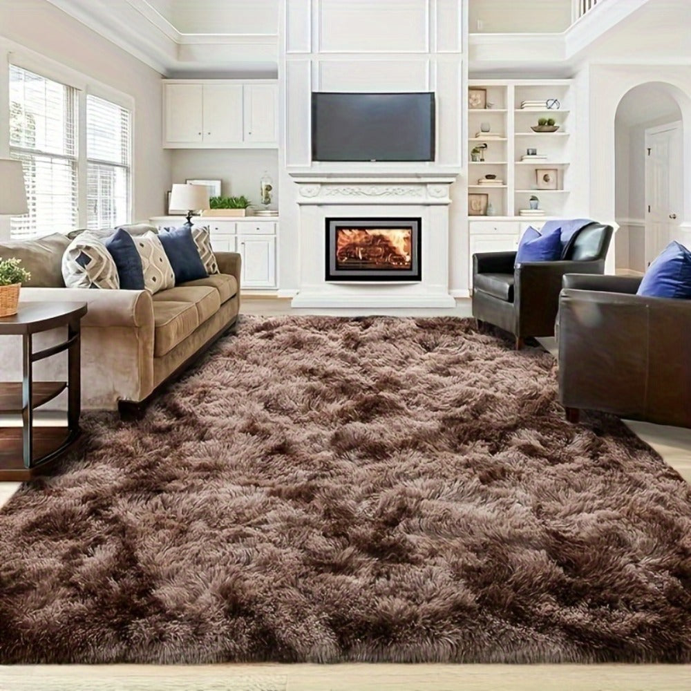 Gradient and Solid-Color Plush Shag Area Rug in 4 x 6, 5 x 8 or 6 x 9-Foot Checkout Options