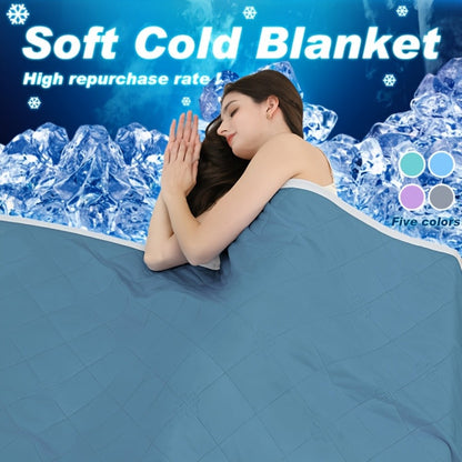 Cooling Blanket for Hot Sleepers – Lightweight Knit Acrylic Throw Blanket, Breathable Air-Cooled Comforter for Summer, Soft Moisture-Wicking Blanket in Throw Twin XL Queen King, Sky Blue Grey Lake Blue Light Green Purple