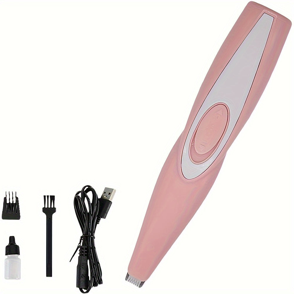 Pet Detail Trimmer, USB-Rechargeable Ceramic-Blade Clipper for Dog and Cat Face, Paw and Ear Areas