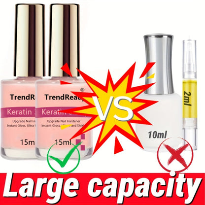 Nail Hardener Base Coat 2 Pack – Protein Repair Strengthener Treatment, HEMA-Free, Ridge Filler, Clear Polish for Weak Brittle Peeling Nails, Fast Dry Long Lasting