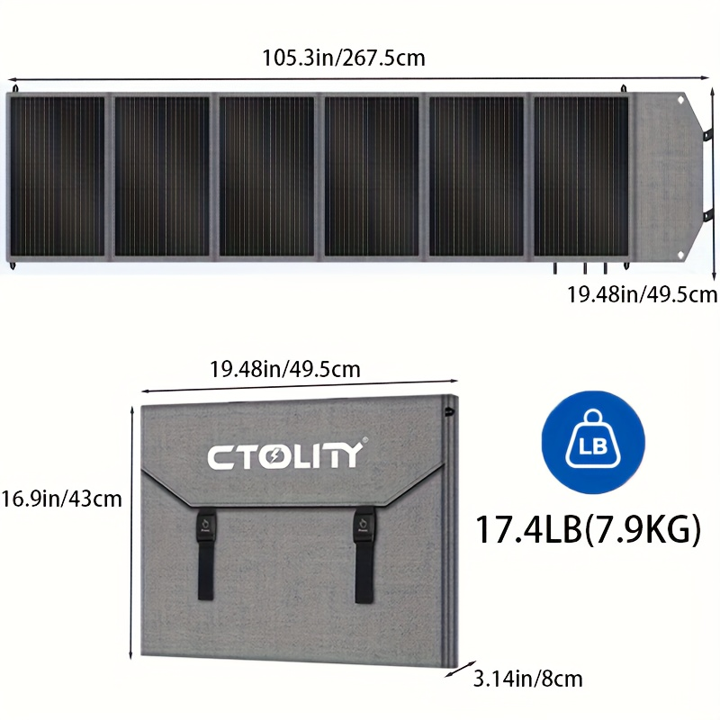 Monocrystalline High Power Solar Panel, 400W/200W/100W Portable Solar Panel, Foldable Solar Blanket, Solar Cell Efficiency Up To 23%, Suitable For Outdoor Adventure Boat Power Station, Garden, Courtyard, Roof, Camping RV Solar Generator
