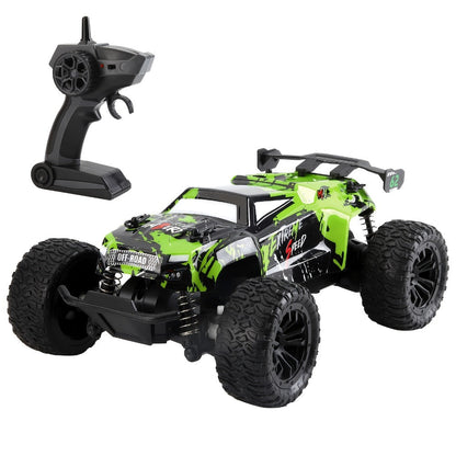 Remote Control Car, 1:16 Scale Alloy Off-Road Truck with 2.4GHz Control, 45KM/H Source Speed, LED Lights and Rechargeable Battery