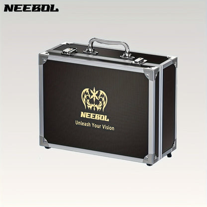 Black Hard-Sided Tattoo Tool Storage Case with Carry Handle, Latches and Pictured Interior Compartments