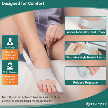 Four-Point Big Toe Separator Sleeve Pair in Medium or Large with Heel Strap and Open-Toe Design