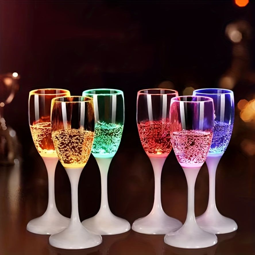 Six-Piece LED Light-Up Drinkware Set with Two Style Options: Champagne Flutes or Cocktail Glasses