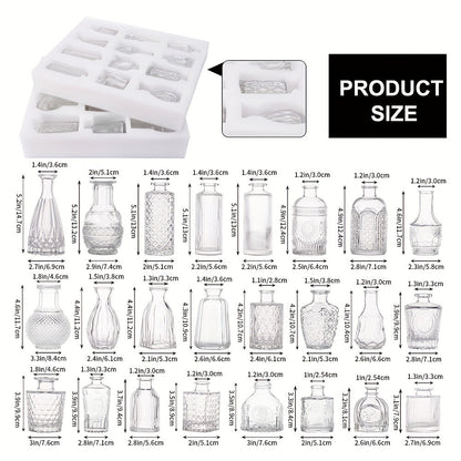 Mini Clear Bud Vases Set Wedding Centerpieces for Tables Small Glass Flower Vases for Entryways, Bedrooms and Living Spaces