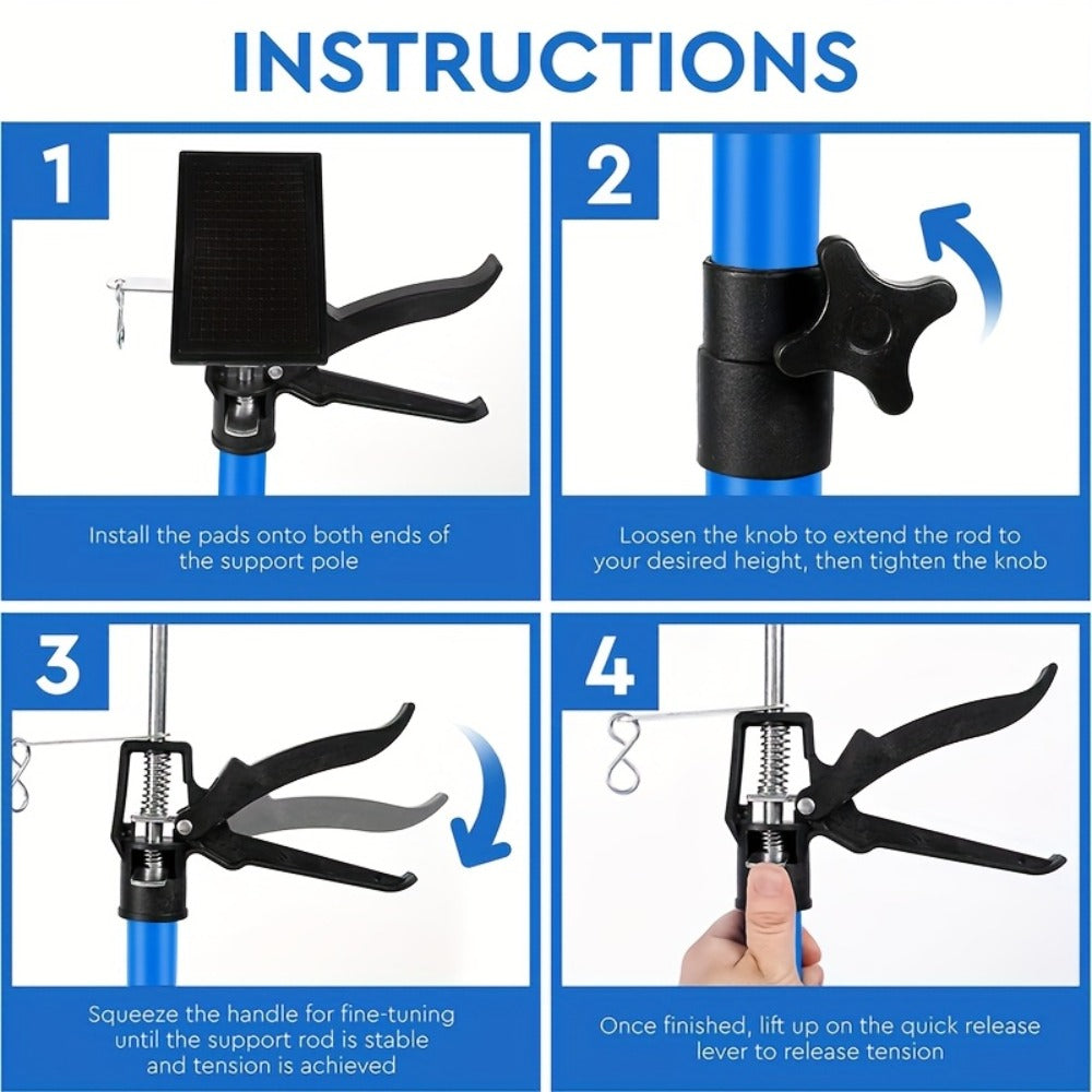 Adjustable Steel Support Rods for Drywall & Cabinet Installation, Extendable Construction Support Poles 19.7"-45.3" / 45"-114", Manual Lifting Tool Height Adjuster for Home Renovation, 2PCS & 4PCS Sets