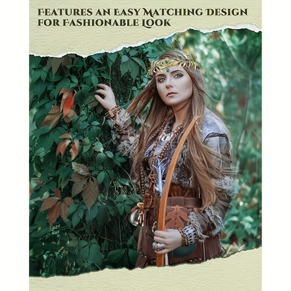 Fairy & Elf Costume Sets - Accessories Set 5 Pcs for Women Faux Leather Belt, Leaf Accent, Purse & - product detail view 6
