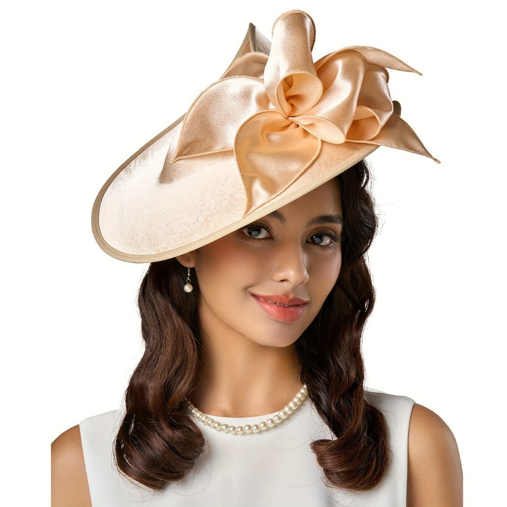 Fascinators & Derby Hats - Fascinator Hat for Women Wide Brim Hat Wedding Headpiece Tea Bridal Hair - product detail view 8