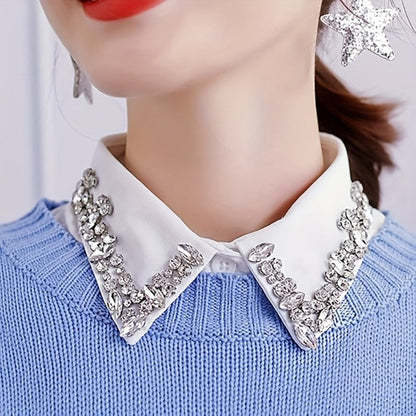 Fashion Accessories - Rhinestone Faux Collar with Shoulder Straps for Women Detachable - product detail view 5