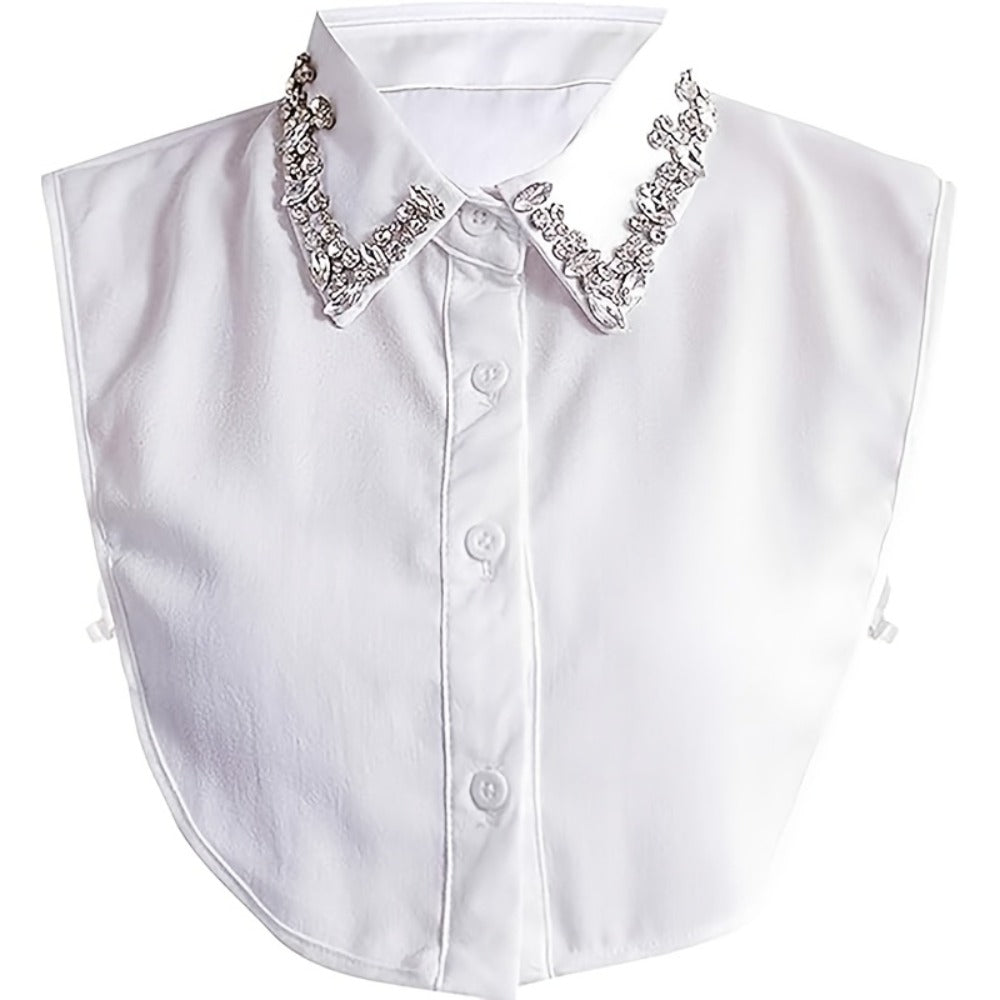Fashion Accessories - Rhinestone Faux Collar with Shoulder Straps for Women Detachable - product detail view 7