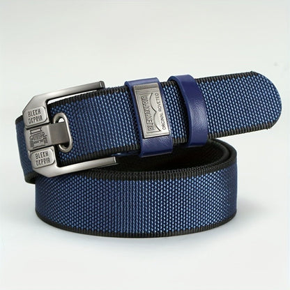 Fashion Belt - No-Hole Sliding Buckle Unisex Alloy Square Buckle Ratchet Adjustable - product detail view 4