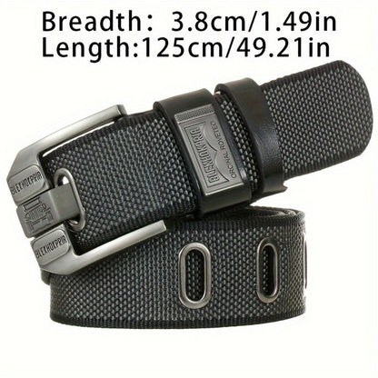 Fashion Belt - No-Hole Sliding Buckle Unisex Alloy Square Buckle Ratchet Adjustable - product detail view 8