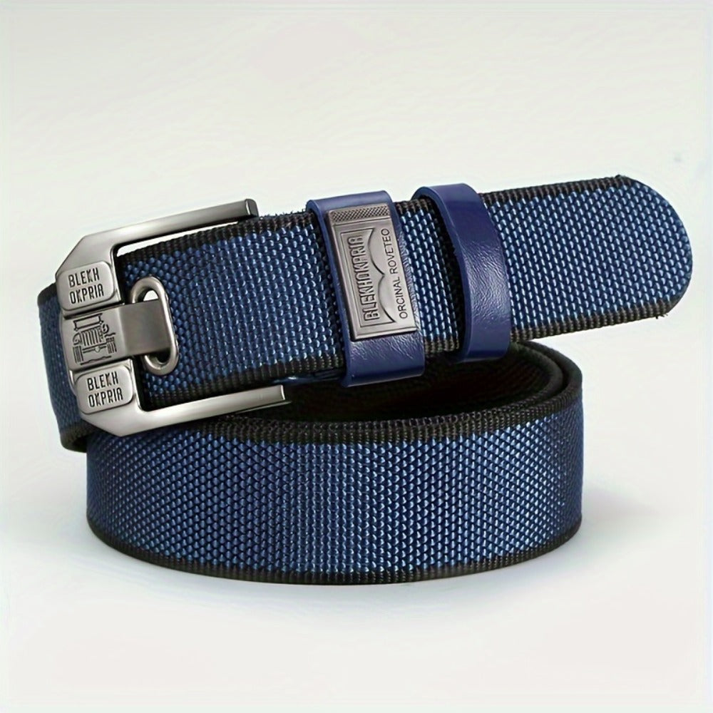 Fashion Belt - No-Hole Sliding Buckle Unisex Alloy Square Buckle Ratchet Adjustable - product detail view 9