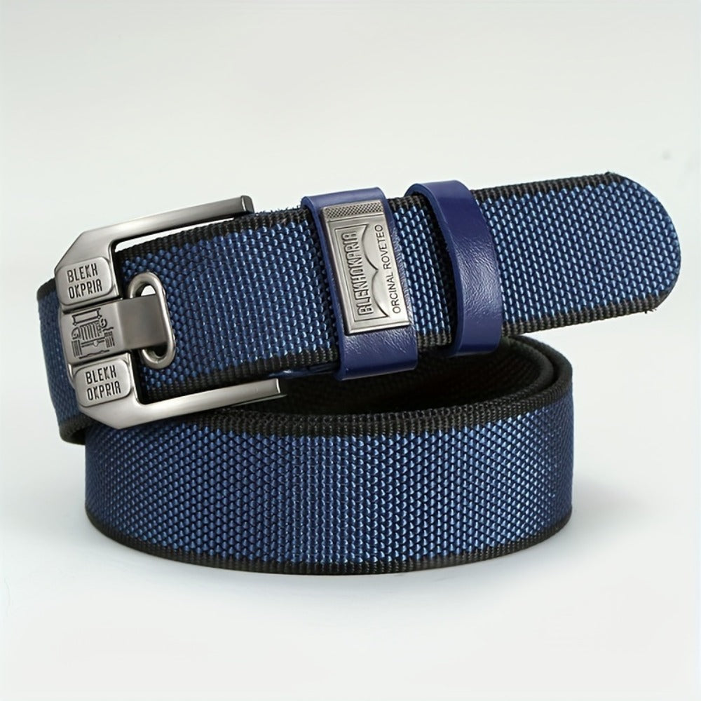 Fashion Belt - No-Hole Sliding Buckle Unisex Alloy Square Buckle Ratchet Adjustable - product detail view 12
