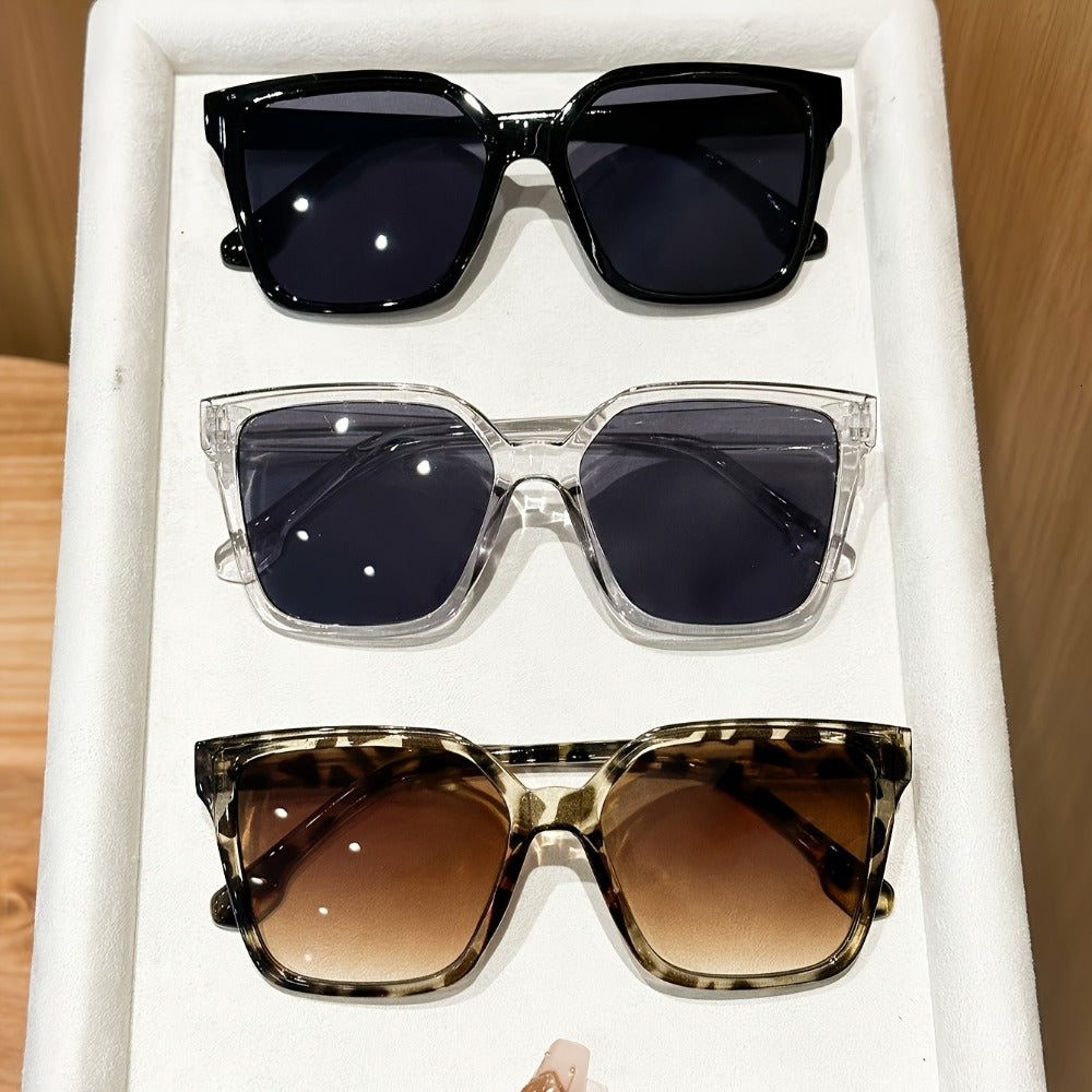 Fashion Glasses - Double Bridge for Women 3 Pack Minimalist Eyewear Tortoiseshell Black Tan - product detail view 6