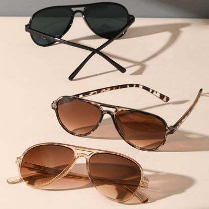 Fashion Glasses - Double Bridge for Women 3 Pack Minimalist Eyewear Tortoiseshell Black Tan - product detail view 7