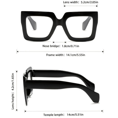 Fashion Glasses - Set 3pcs 4pcs Vintage Square Full Rim Clear Lens Eyeglasses Lightweight - product detail view 2