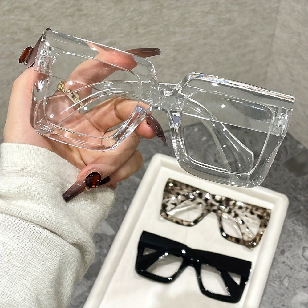 Fashion Glasses - Set 3pcs 4pcs Vintage Square Full Rim Clear Lens Eyeglasses Lightweight - product detail view 5