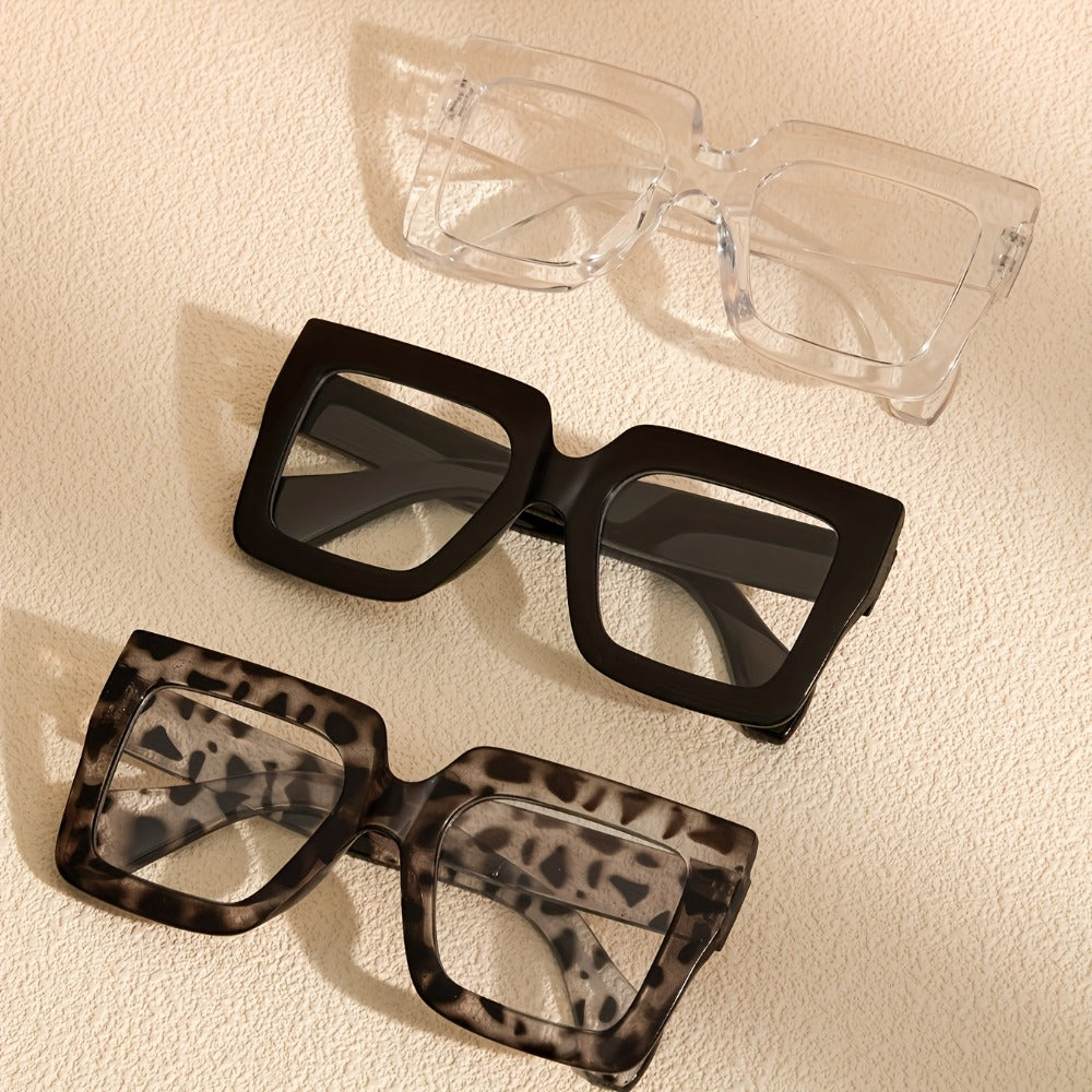 Fashion Glasses - Set 3pcs 4pcs Vintage Square Full Rim Clear Lens Eyeglasses Lightweight - product detail view 6