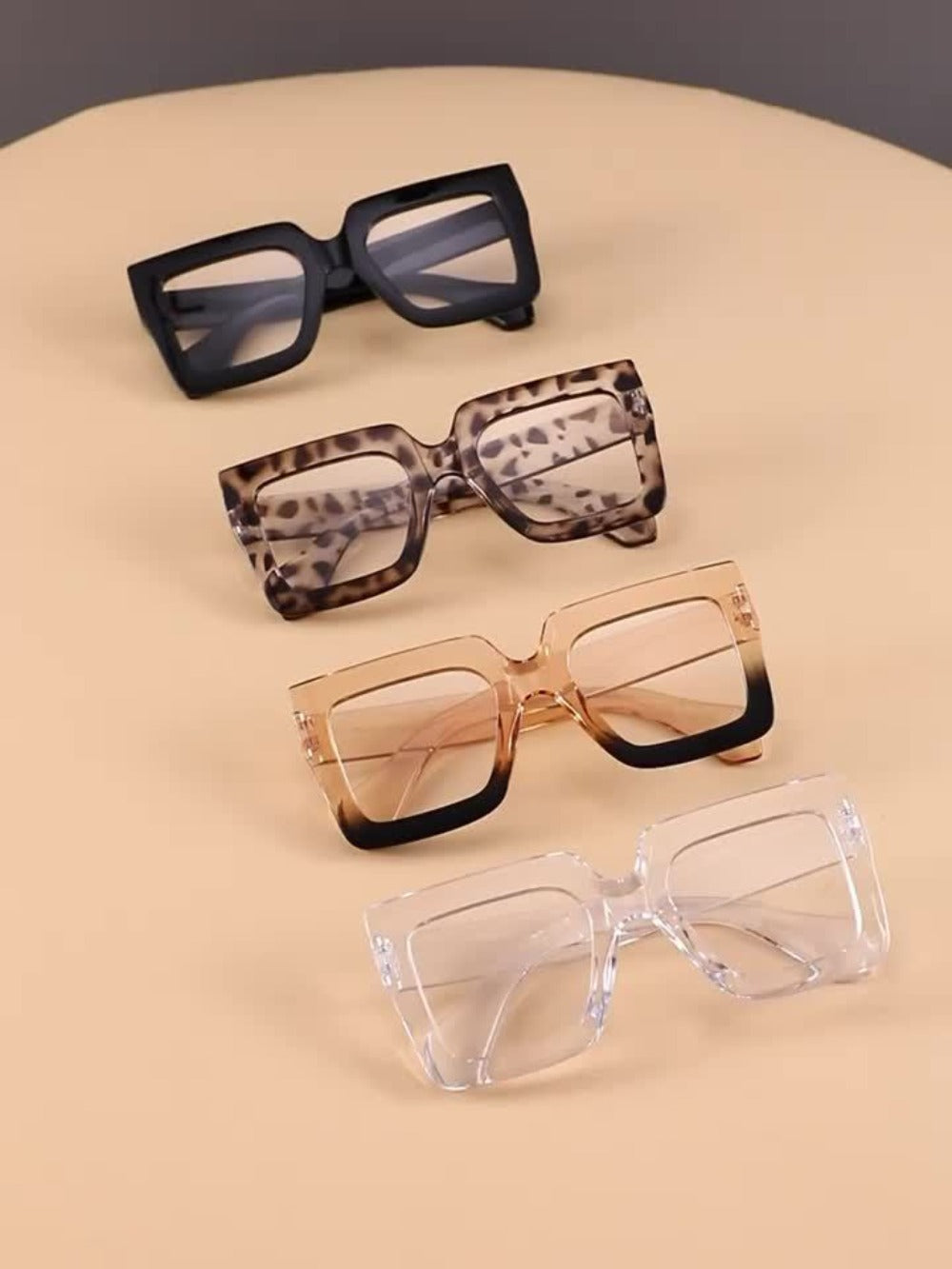 Fashion Glasses - Set 3pcs 4pcs Vintage Square Full Rim Clear Lens Eyeglasses Lightweight - product detail view 8
