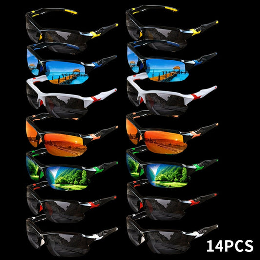 Fashion Glasses - Square Bulk 14 Pack for Men Vintage Retro Plastic Frame Clear Lens Eyewear - main product view