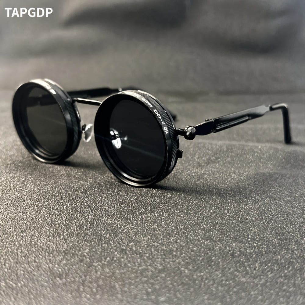 Fashion Glasses - Steampunk Vintage Flip Spin Adjustable Gradient Lens Alloy Frame - product detail view 3