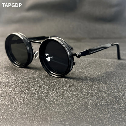 Fashion Glasses - Steampunk Vintage Flip Spin Adjustable Gradient Lens Alloy Frame - product detail view 3