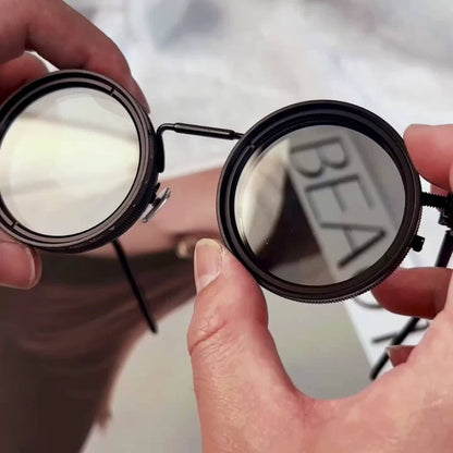 Fashion Glasses - Steampunk Vintage Flip Spin Adjustable Gradient Lens Alloy Frame - product detail view 6