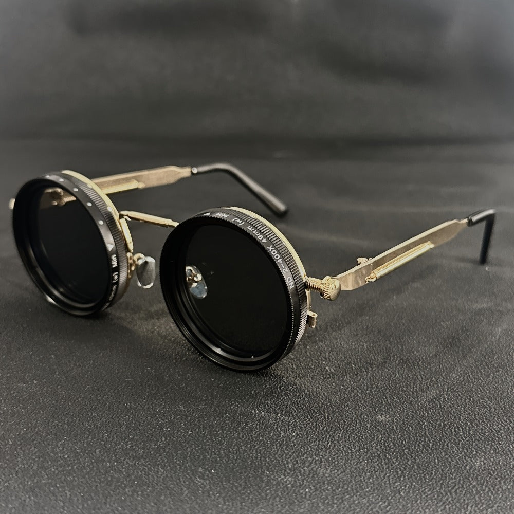 Fashion Glasses - Steampunk Vintage Flip Spin Adjustable Gradient Lens Alloy Frame - product detail view 8
